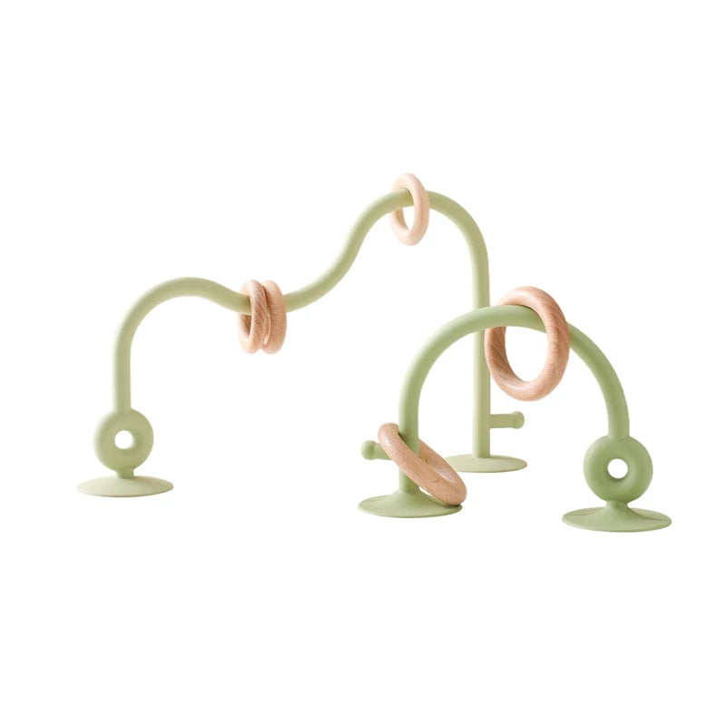 Montessori Silicone & Wooden Baby Teether – Safe & Educational Teething Toy