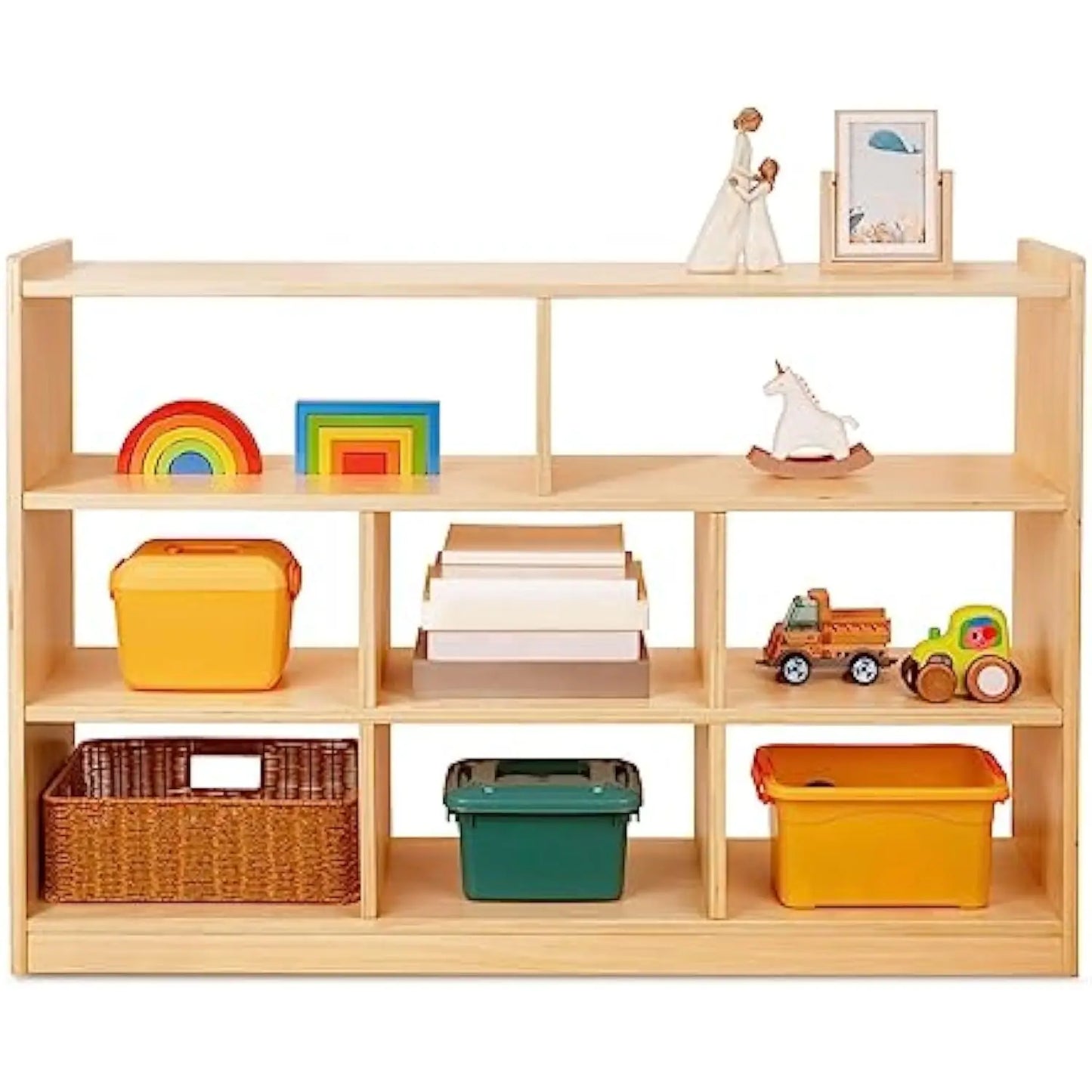 Montessori Wooden Open Back Toy Organiser and Storage Cabinet