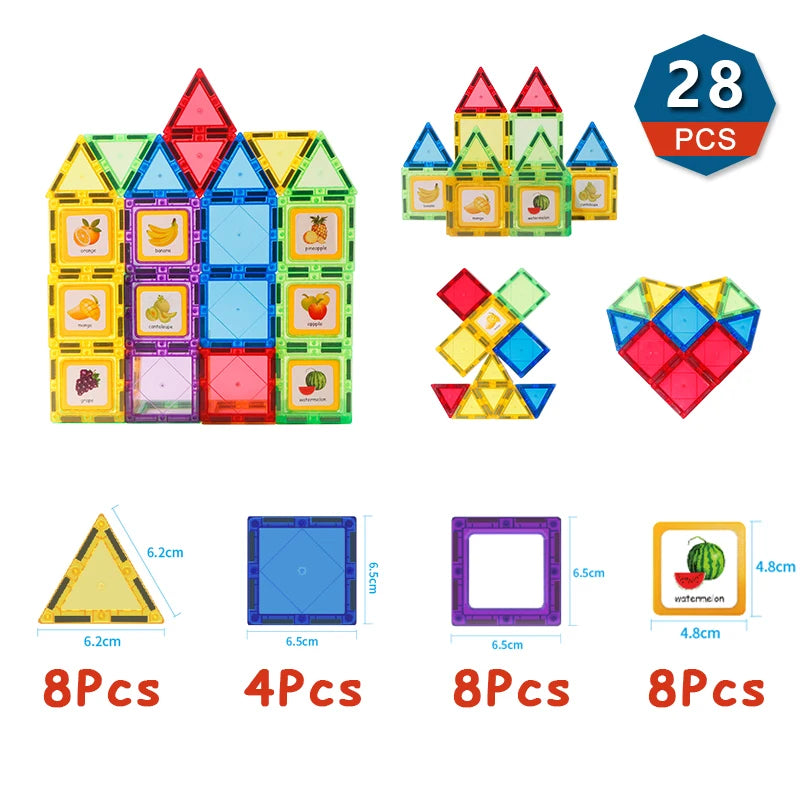 Magnetic Building Blocks Sets, 6.5cm - Educational STEM Toy & Gift for Creative Play
