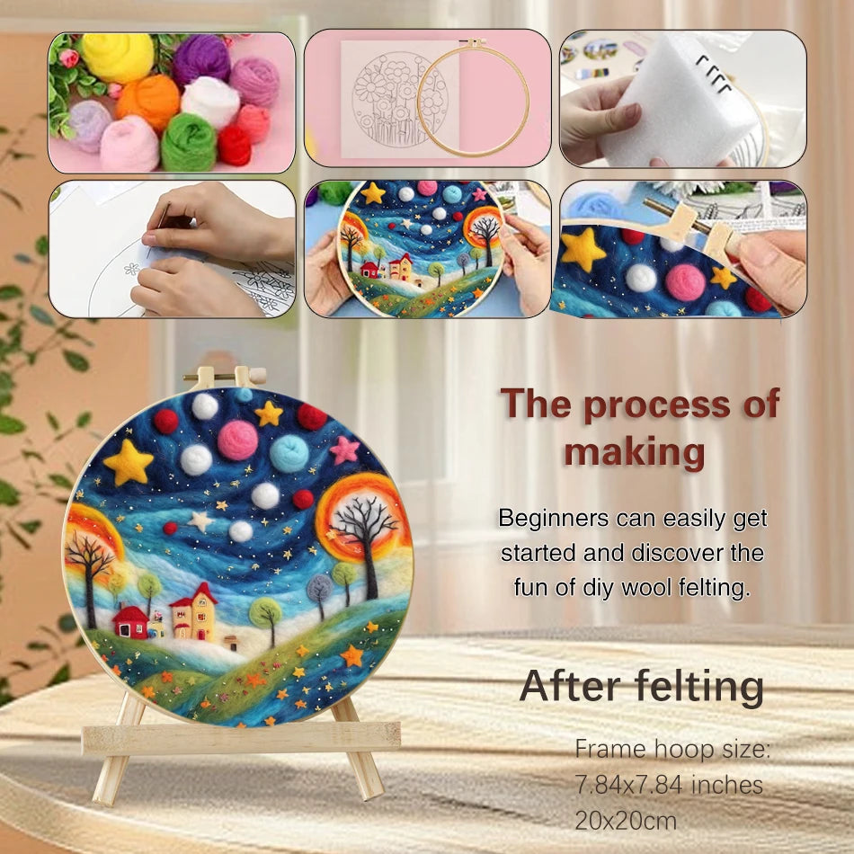 Wool Felting Painting Kits - Scenery