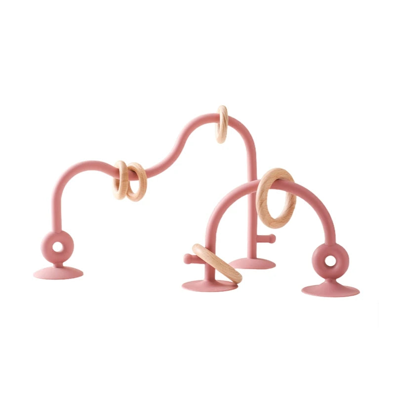 Montessori Silicone & Wooden Baby Teether – Safe & Educational Teething Toy