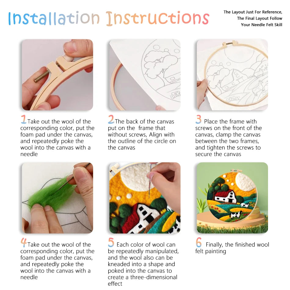 Wool Felting Painting Kits - Mountains