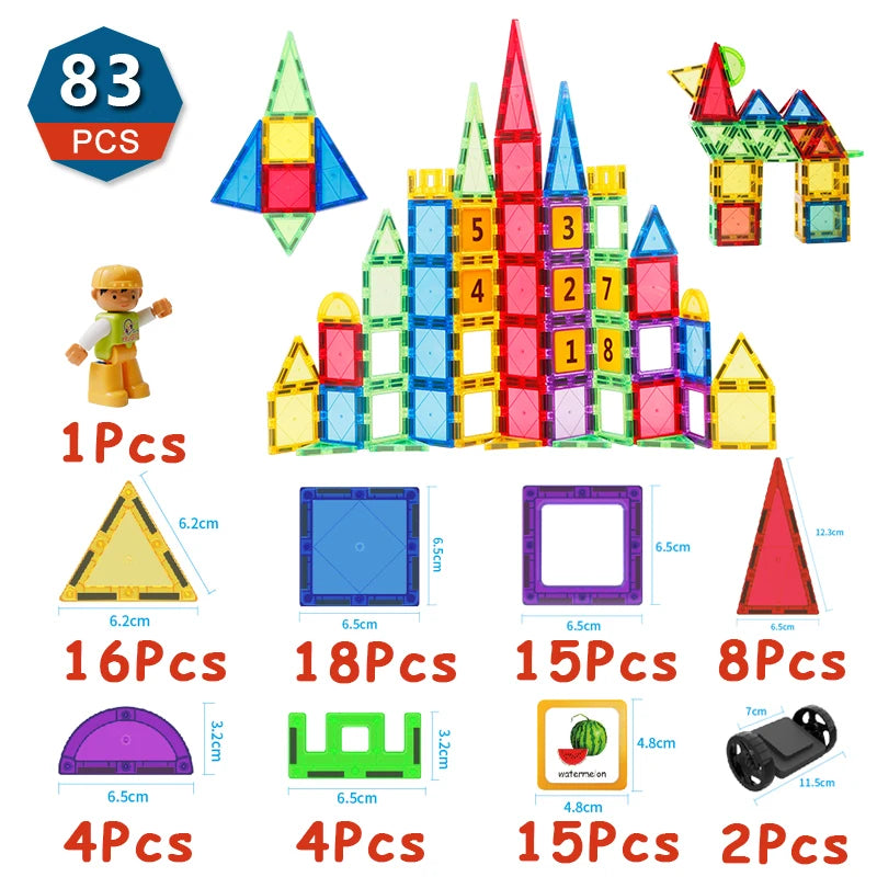 Magnetic Building Blocks Sets, 6.5cm - Educational STEM Toy & Gift for Creative Play