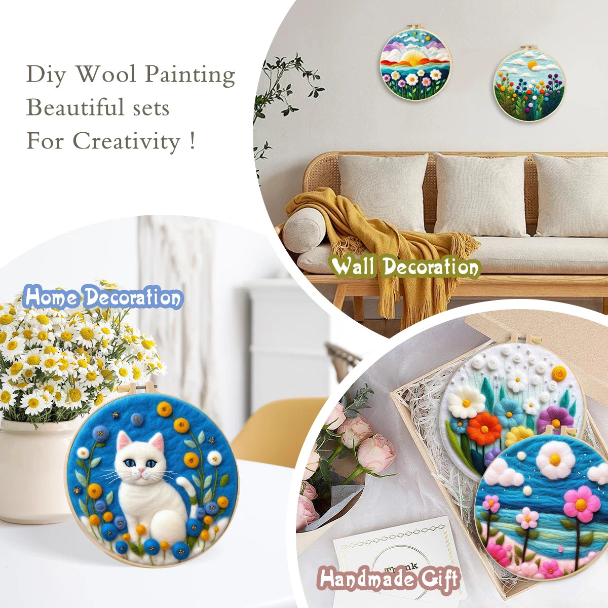 Wool Felting Painting Kits - Scenery