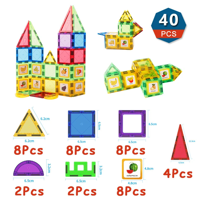 Magnetic Building Blocks Sets, 6.5cm - Educational STEM Toy & Gift for Creative Play