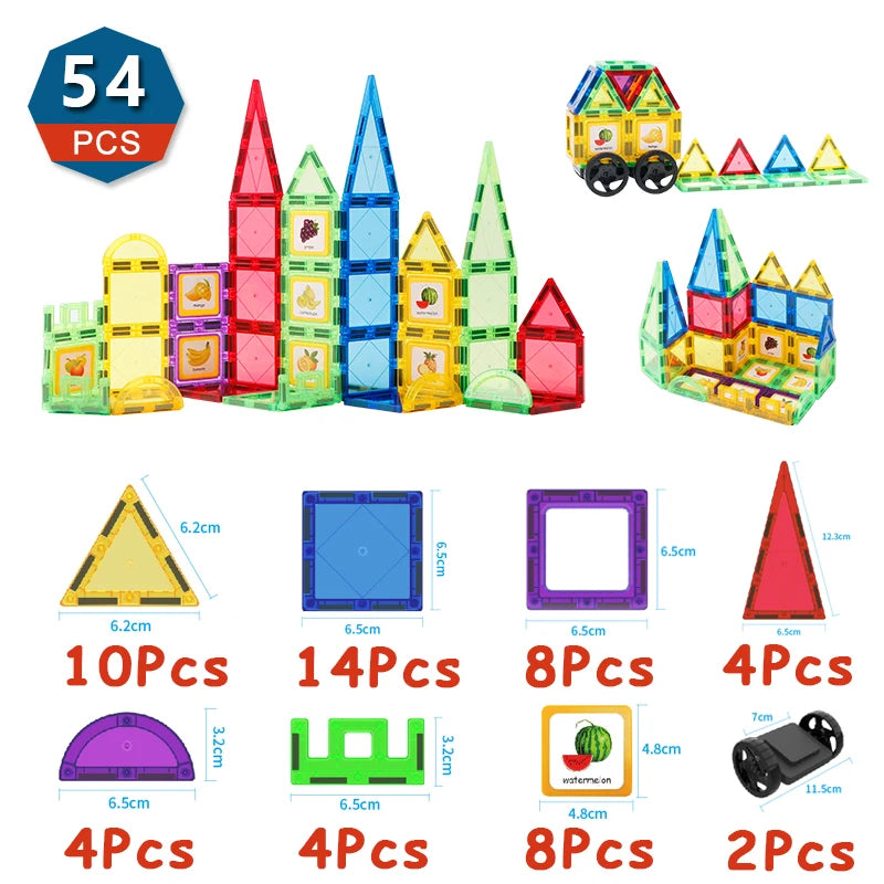 Magnetic Building Blocks Sets, 6.5cm - Educational STEM Toy & Gift for Creative Play