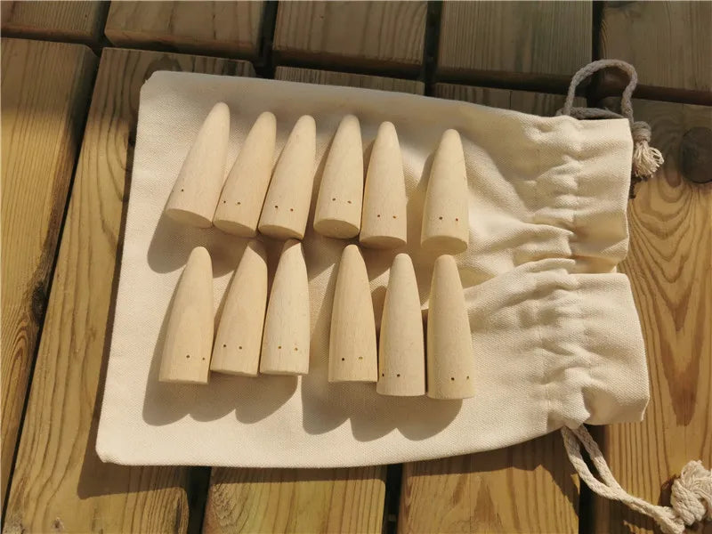 Kids Wooden Montessori Loose Parts for Open-ended Play - Sticks, Peg Dolls, Cubes