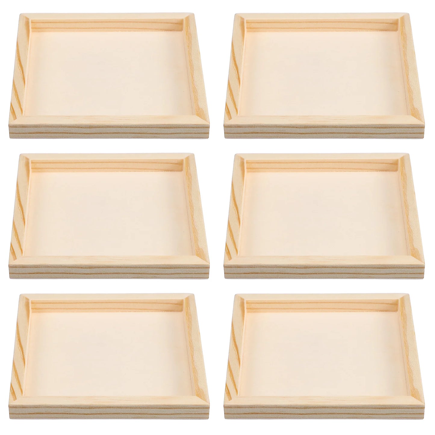 6-Pack Wooden DIY Blank Clay Frames