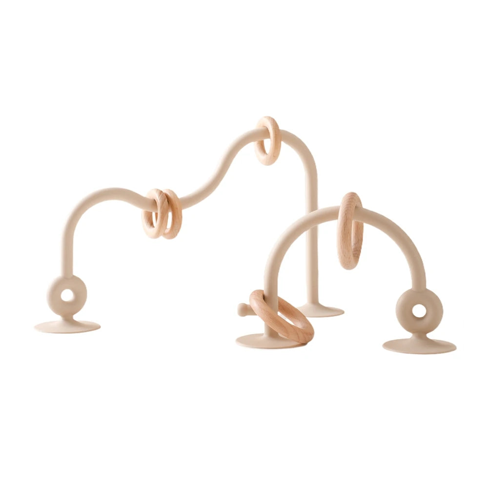 Montessori Silicone & Wooden Baby Teether – Safe & Educational Teething Toy