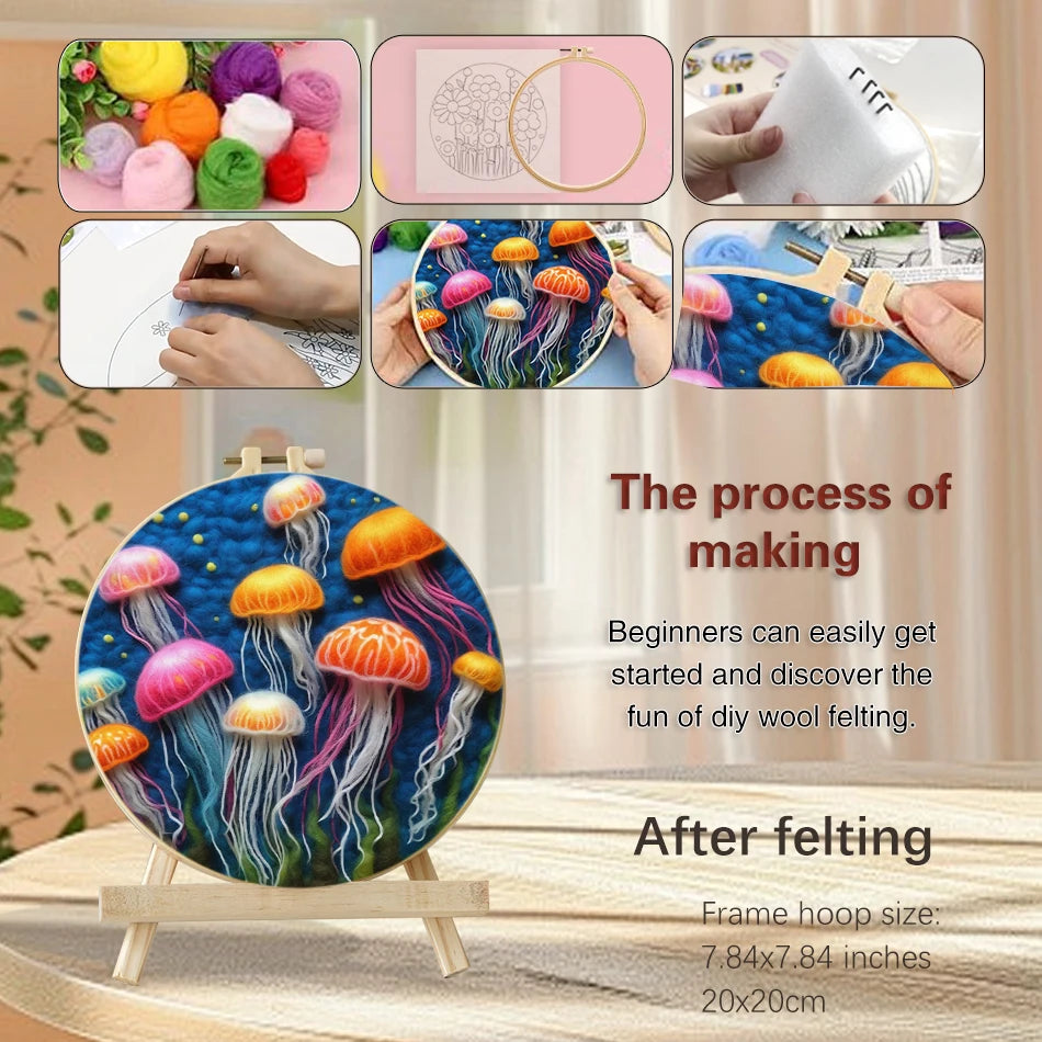 Wool Felting Painting Kits - Animals
