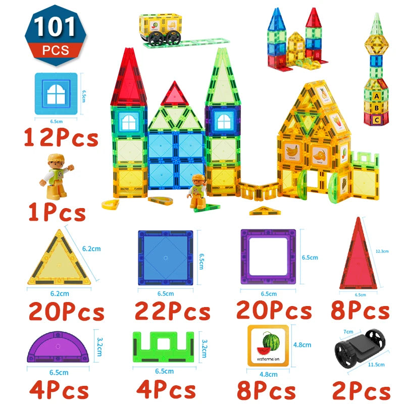 Magnetic Building Blocks Sets, 6.5cm - Educational STEM Toy & Gift for Creative Play