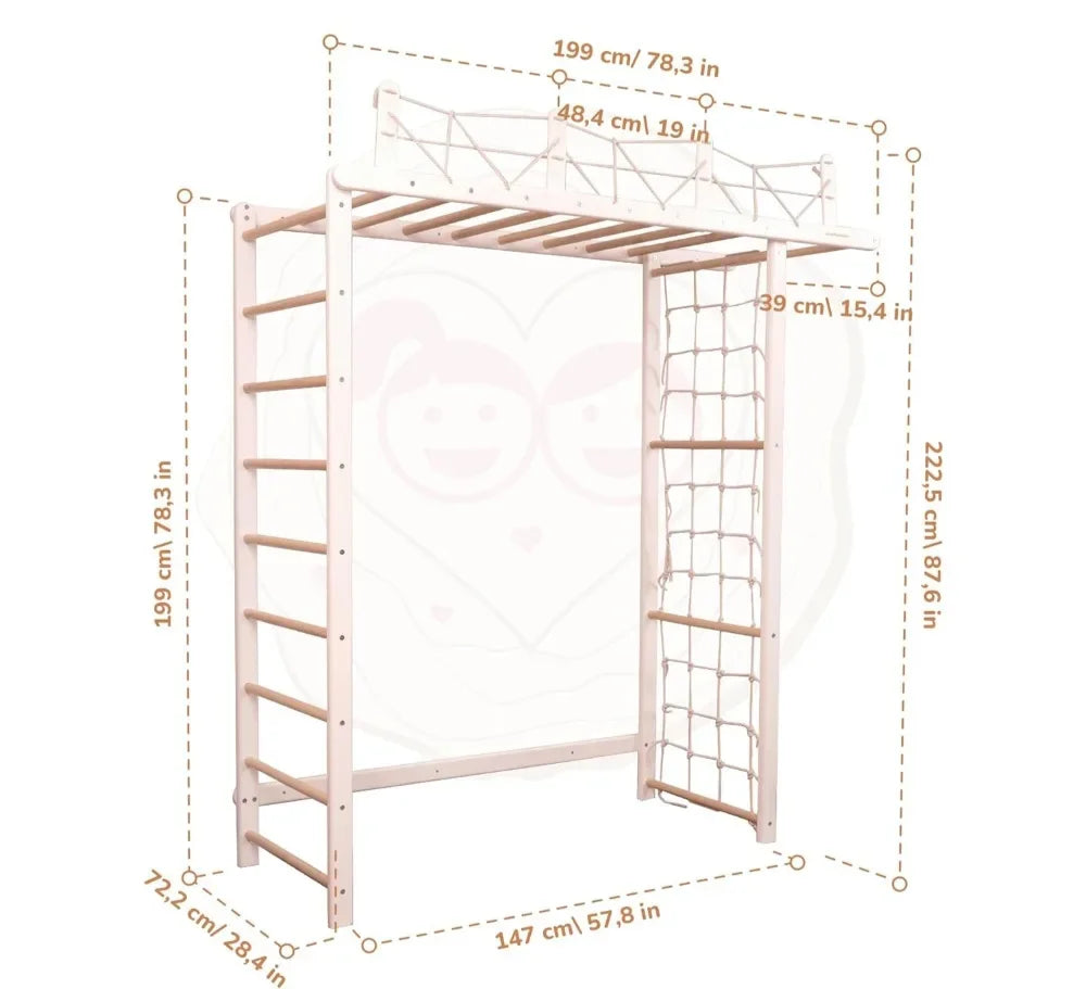 Indoor Climbing Swedish Ladder Jungle Gym Set