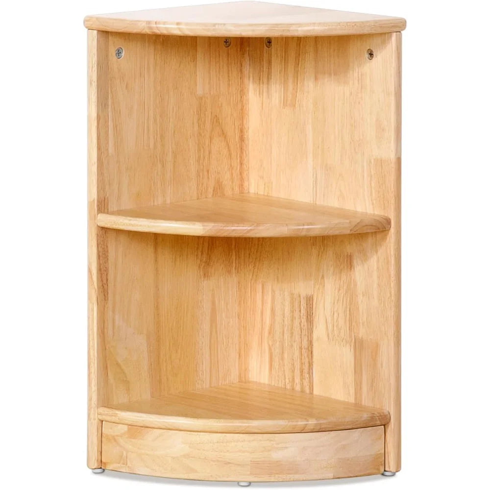 Rubber Wood 2-Tier Toy Organiser & Storage Cabinet, Corner Cabinet