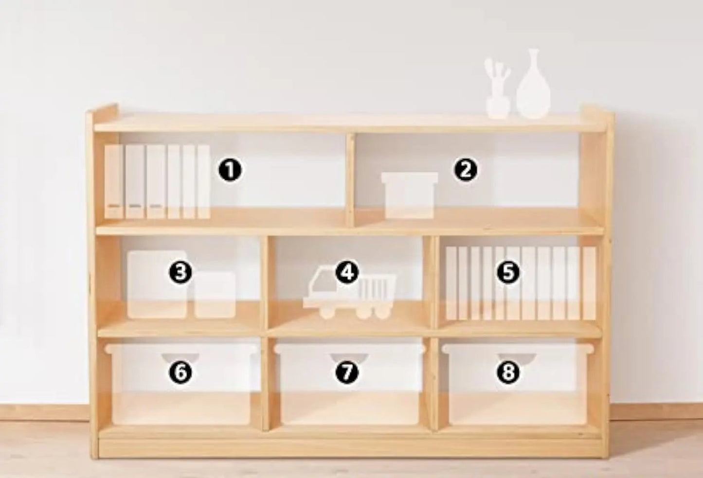 Montessori Wooden Open Back Toy Organiser and Storage Cabinet