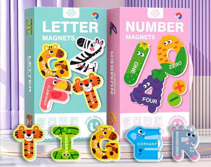 26-Piece Magnetic Animal Number or Alphabet Sets