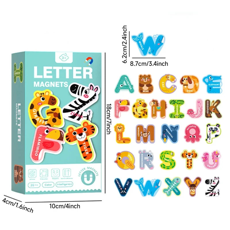 26-Piece Magnetic Animal Number or Alphabet Sets