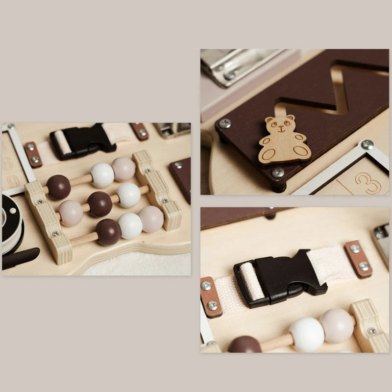 Montessori Sensory Activity Busy Board – Bear