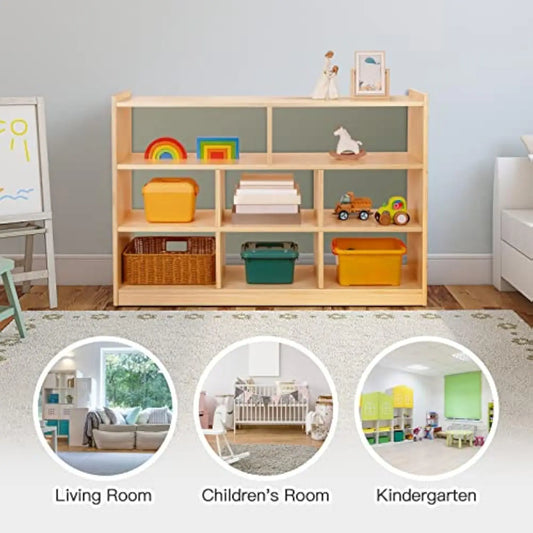Montessori Wooden Open Back Toy Organiser and Storage Cabinet