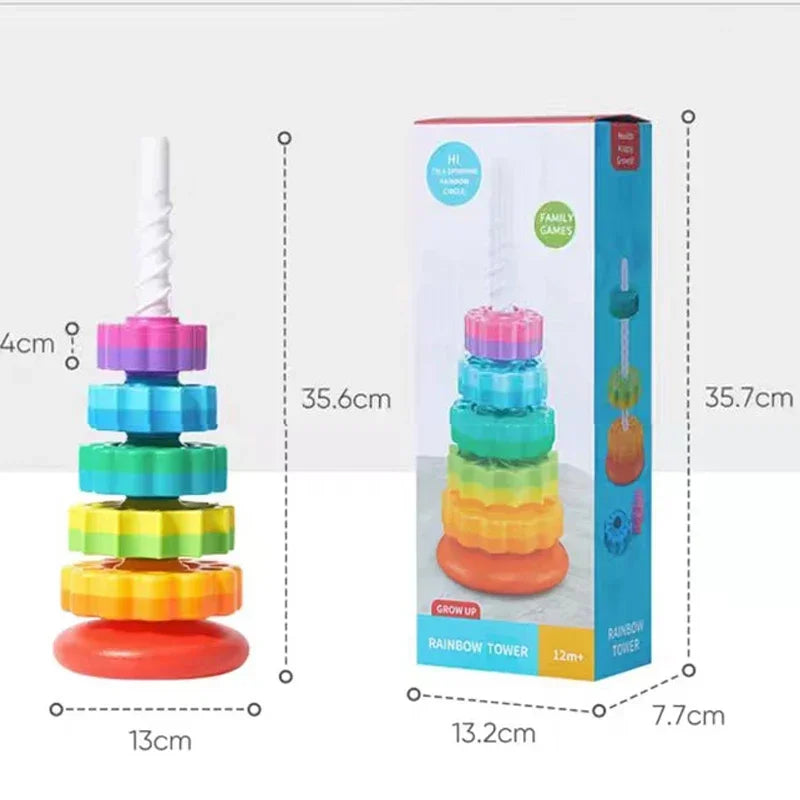 Montessori Rainbow Spinning Tower