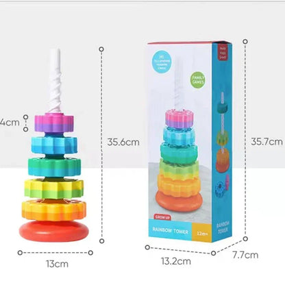 Montessori Rainbow Spinning Tower