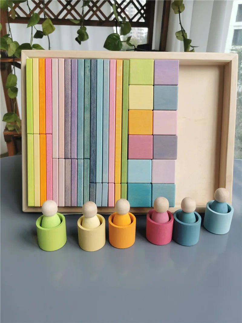 Large Wooden Building Stacking Cube & Block Sets