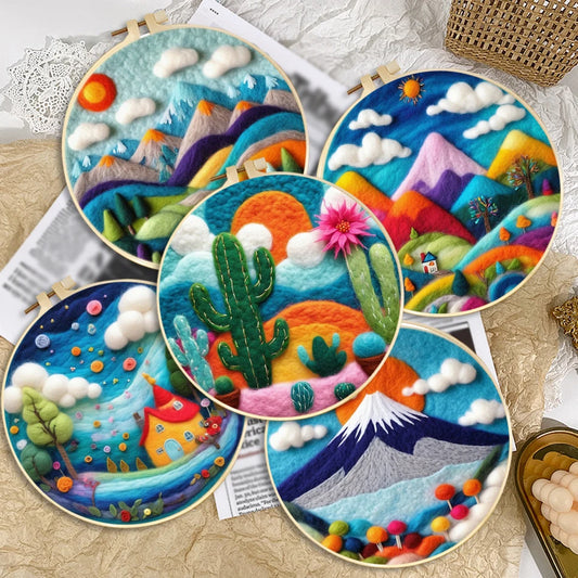 Wool Felting Painting Kits - Mountains