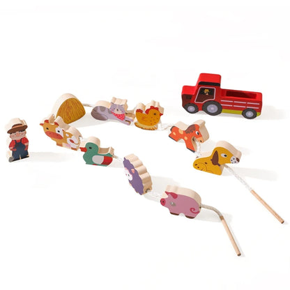 Baby Farm Animals Threading & Seesaw Balance Toy
