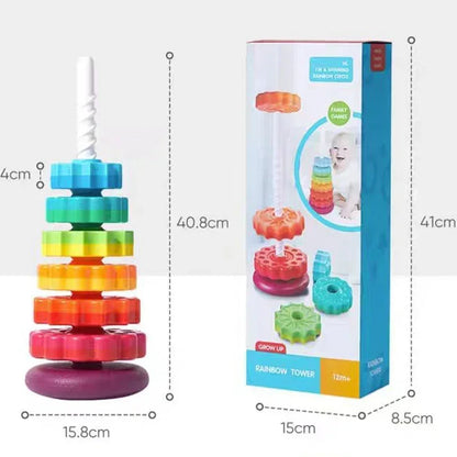 Montessori Rainbow Spinning Tower