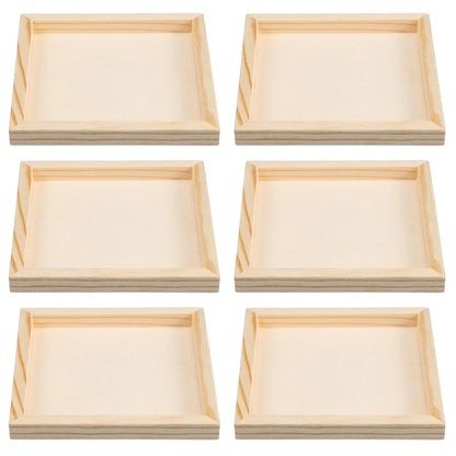 6-Pack Wooden DIY Blank Clay Frames