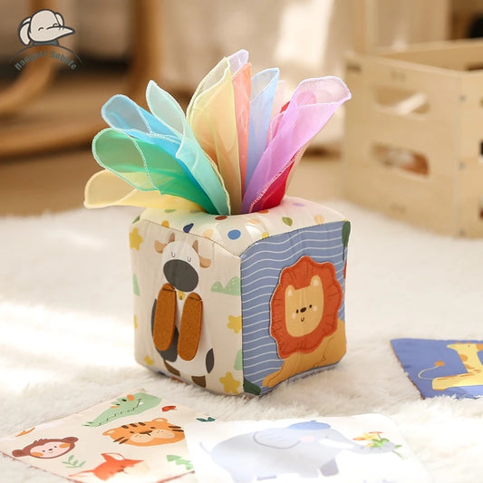 Creative Baby Educational Tissue Box Toy – Sensory Learning for Infants & Toddlers