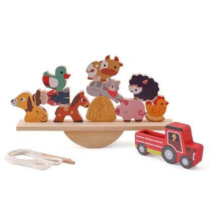 Baby Farm Animals Threading & Seesaw Balance Toy
