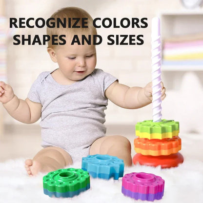 Montessori Rainbow Spinning Tower