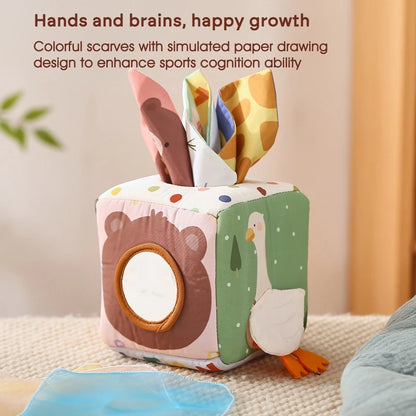 Creative Baby Educational Tissue Box Toy – Sensory Learning for Infants & Toddlers