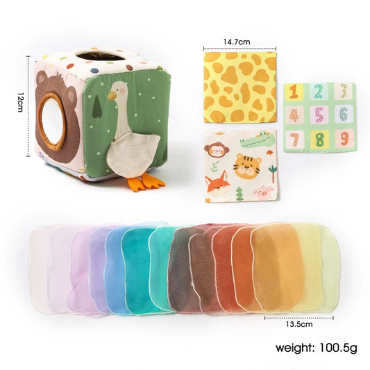 Creative Baby Educational Tissue Box Toy – Sensory Learning for Infants & Toddlers