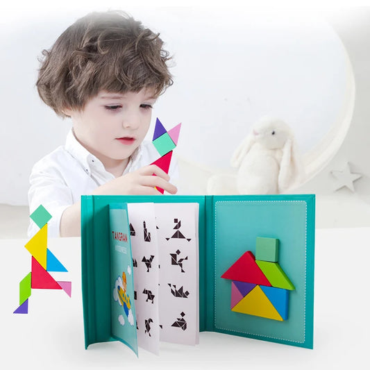 Magnetic 3D Tangram Puzzle Board