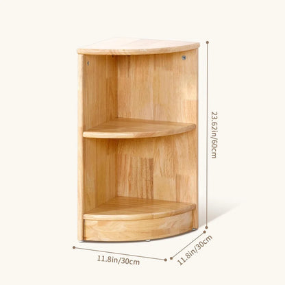 Rubber Wood 2-Tier Toy Organiser & Storage Cabinet, Corner Cabinet
