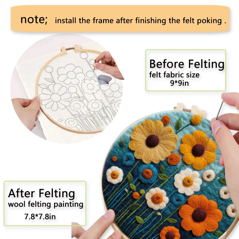 Wool Felting Painting Kits - Mountains
