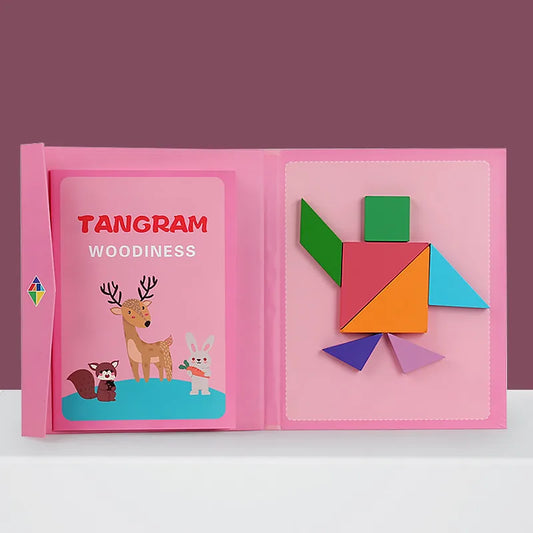 Magnetic 3D Tangram Puzzle Board