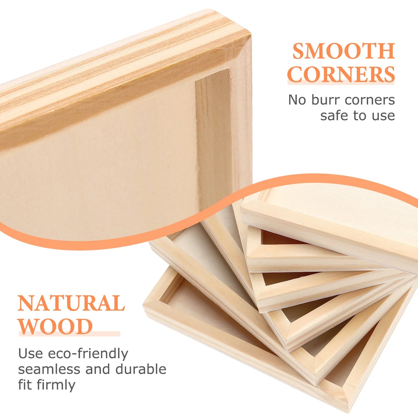 6-Pack Wooden DIY Blank Clay Frames
