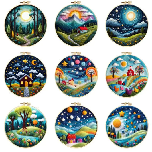 Wool Felting Painting Kits - Scenery