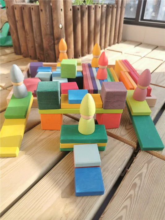 Large Wooden Building Stacking Cube & Block Sets