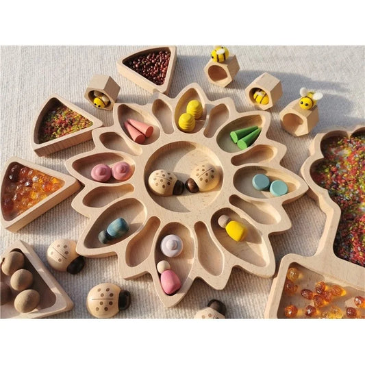 Wooden Montessori Trays for Kids – Ideal for Open-Ended Play & Early Learning