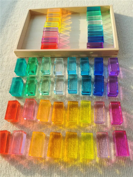 See-Through High-Transparency Rainbow Stacking Block Sets