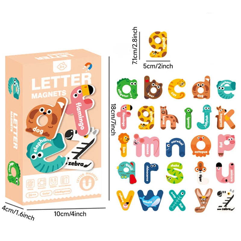 26-Piece Magnetic Animal Number or Alphabet Sets