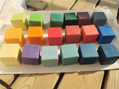 Kids Wooden Montessori Loose Parts for Open-ended Play - Sticks, Peg Dolls, Cubes